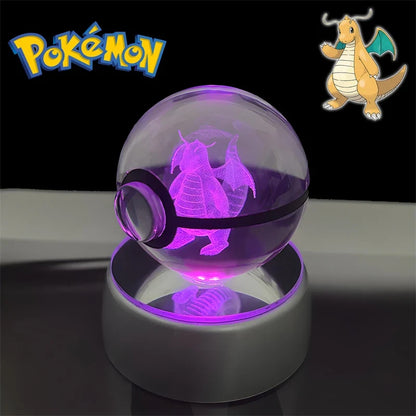Pokemon 3D Crystal Poke Ball Night Light with LED Base