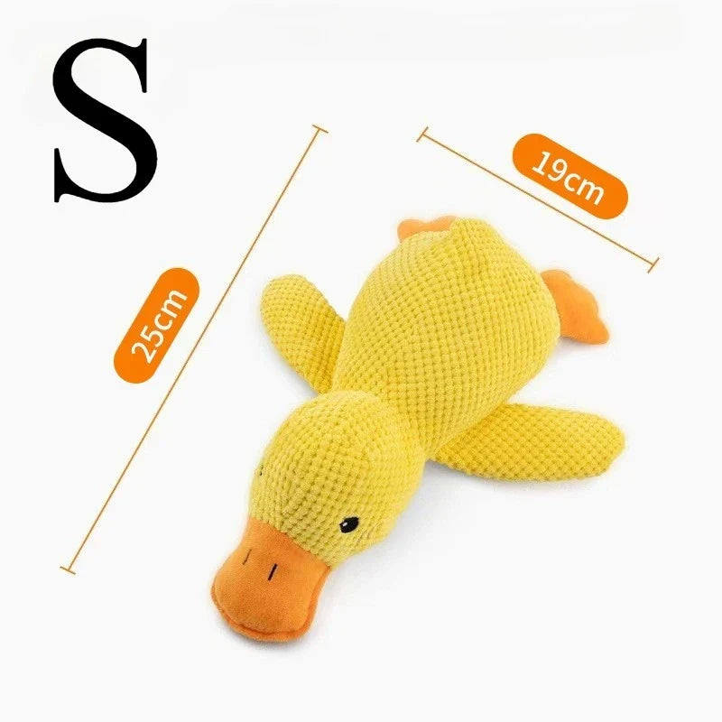 Duck Dog Toy Plush Chew Resistant Durable Quacking Sound Teeth Grinding Relief Soft Companion Small