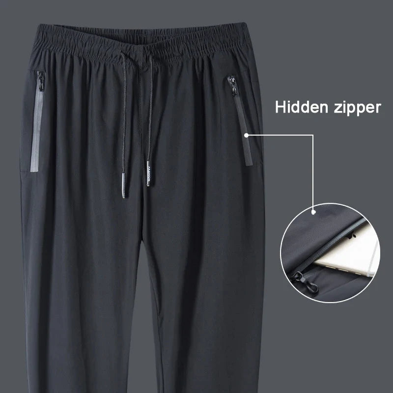 Men’s Loose Open-Crotch Sports Pants with Invisible Zipper, Plus Size