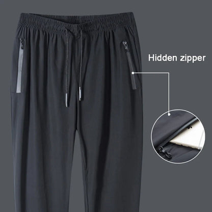 Men’s Loose Open-Crotch Sports Pants with Invisible Zipper, Plus Size