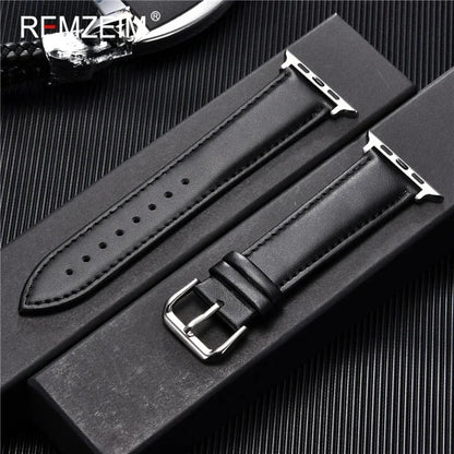 Men’s PU Leather Business Strap for Apple Watch, 38–49mm