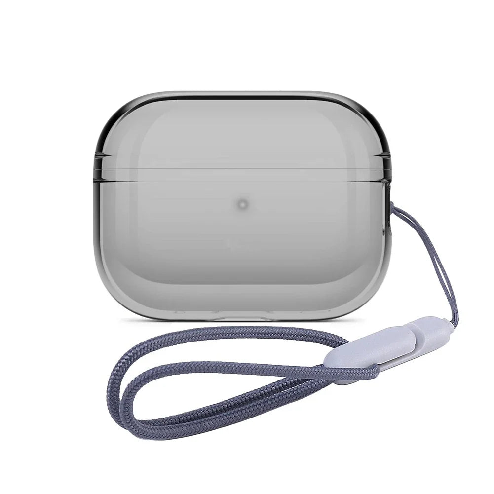 Clear AirPods Pro 2 Case with Wrist Strap – Soft TPU Cover