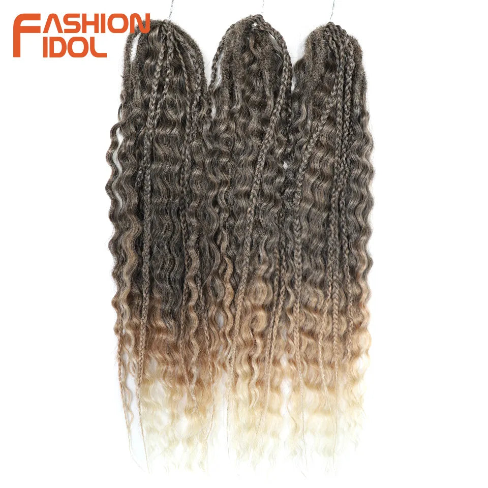 24 Inch Water Wave Crochet Braiding Hair – Synthetic Twist Curly Ombre Extensions