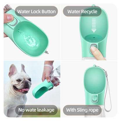 Dog Water Bottle Pet Dogs Cats Feeder Bowls Outdoor Travel Leakproof Puppy Drinking Container Pug