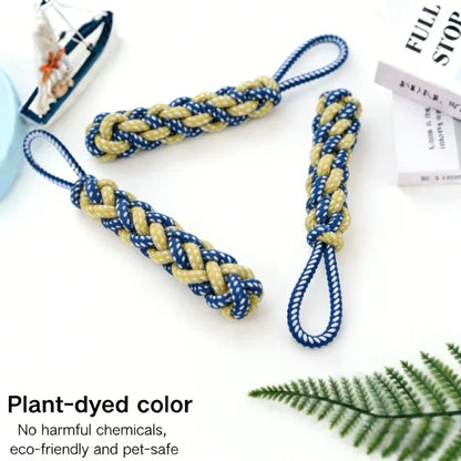 Plant-Dyed Cotton Rope Dog Chew Toy Carrot Corn Stick Dumbbell Shaped - Teeth Cleaning