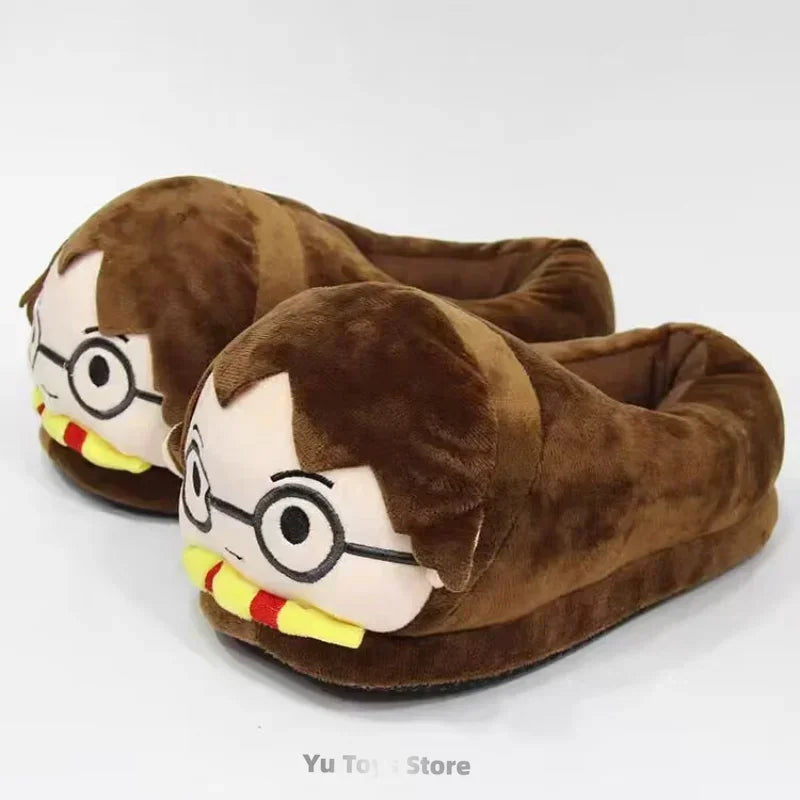 Cute Harries Potters Winter Plush Warm Thickened Cotton Slippers Potter Couple Indoor Breathability