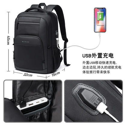 Laptop Backpack with USB Charging Port – Men's Business Travel Bag