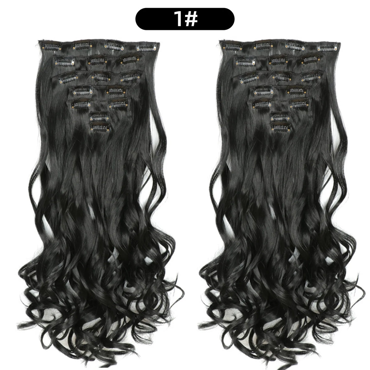 22 Inch Curly Wavy Clip In Hair Extensions 7PCS