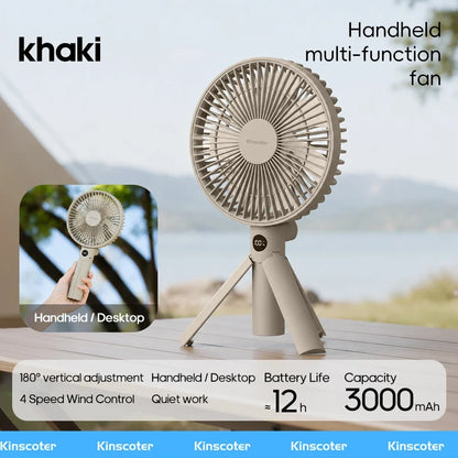 Handheld Folding Fan 3600mAh Rechargeable Desktop & Portable