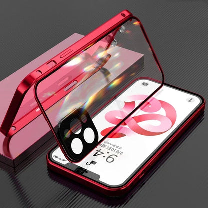 360 Magnetic Glass iPhone Case – Metal Frame Full Body Cover