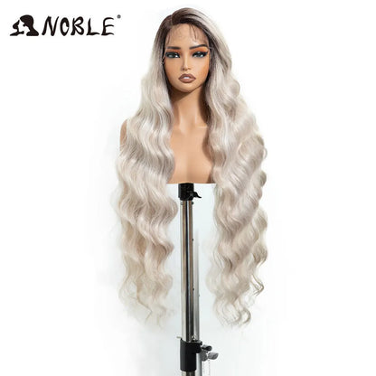 Lace Part Synthetic Wig – 36" Long Wavy Body Wave, 150% Density, Multi-Color