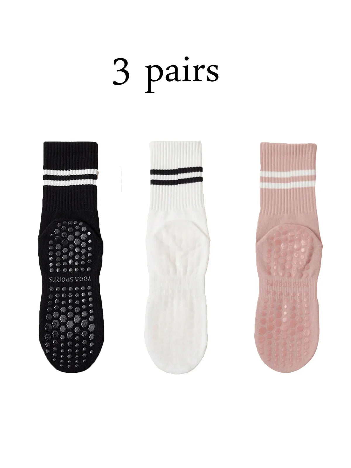 Grip Socks for Women – Non-Slip Pilates & Yoga (4 Pairs)