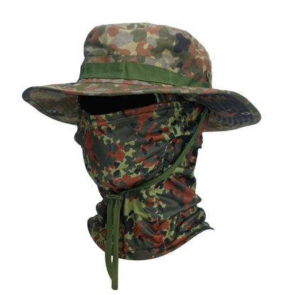 2 Piece Men's Wide Brim Boonie Hat and Balaclava Set