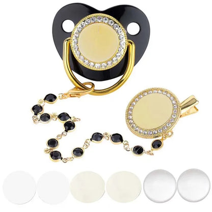 Luxury Bling Baby Pacifier & Clip Set – Personalized Newborn Dummy