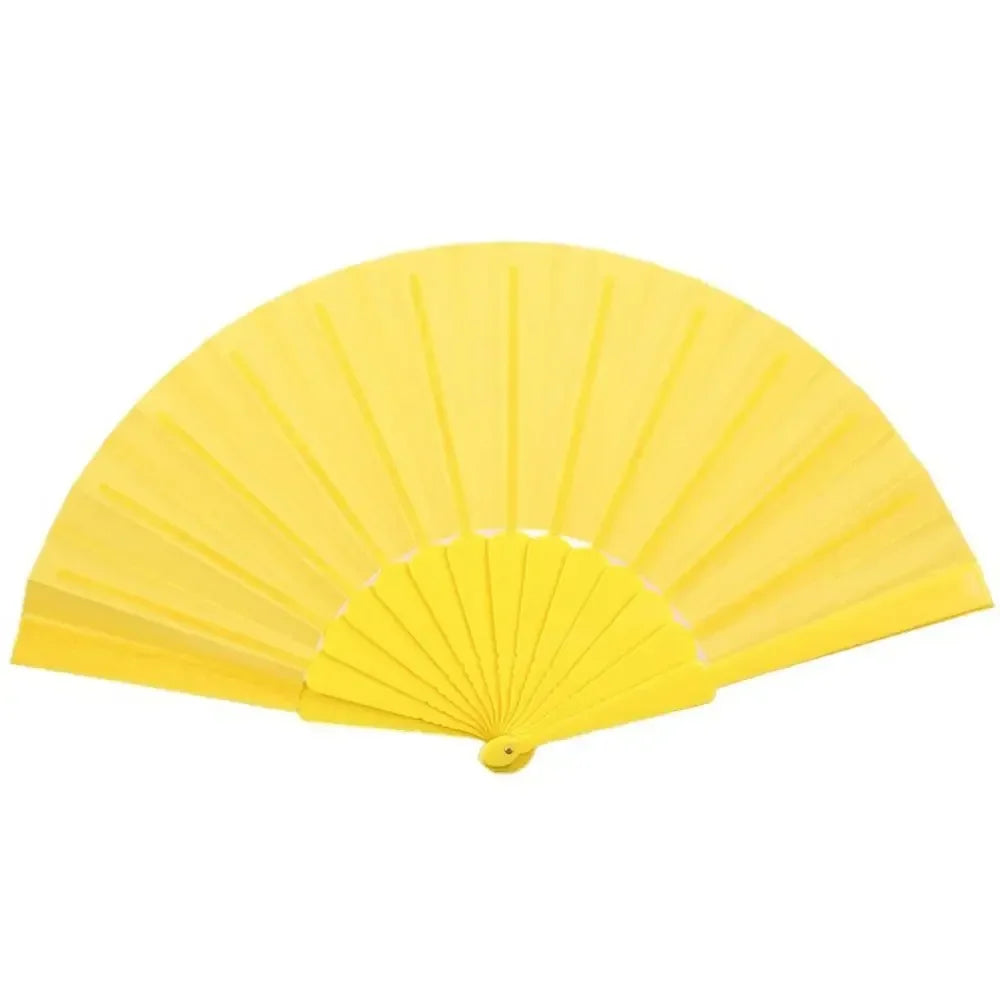 Folding Hand Fan Chinese Silk Fabric Fan for Weddings & Dance