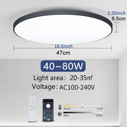 Smart LED Ceiling Light Dimmable | Remote & App Control