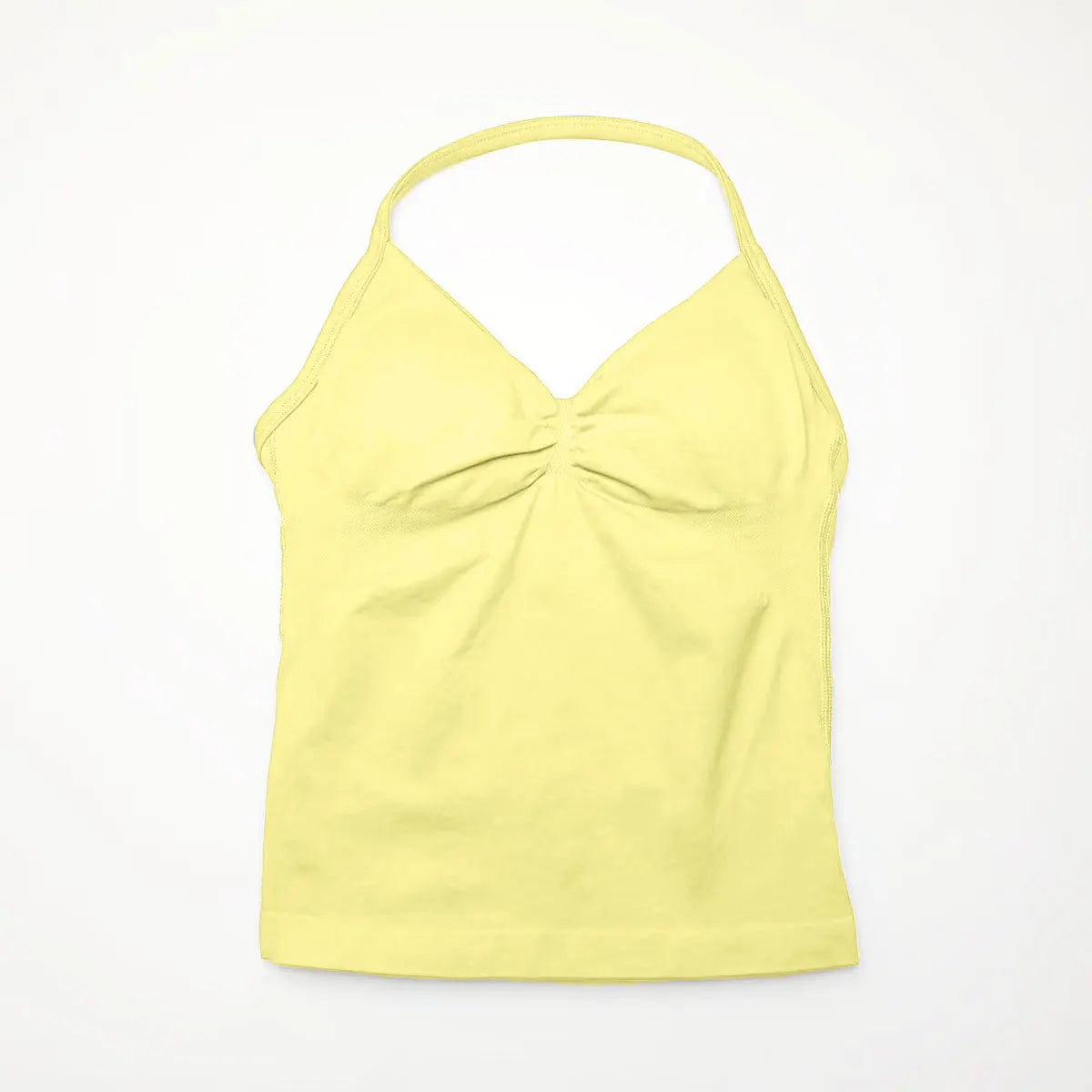 Nclagen Gym Longline Strappy Top Women Seamless Yoga Tank Removable Pads V Neck Workout Clothes