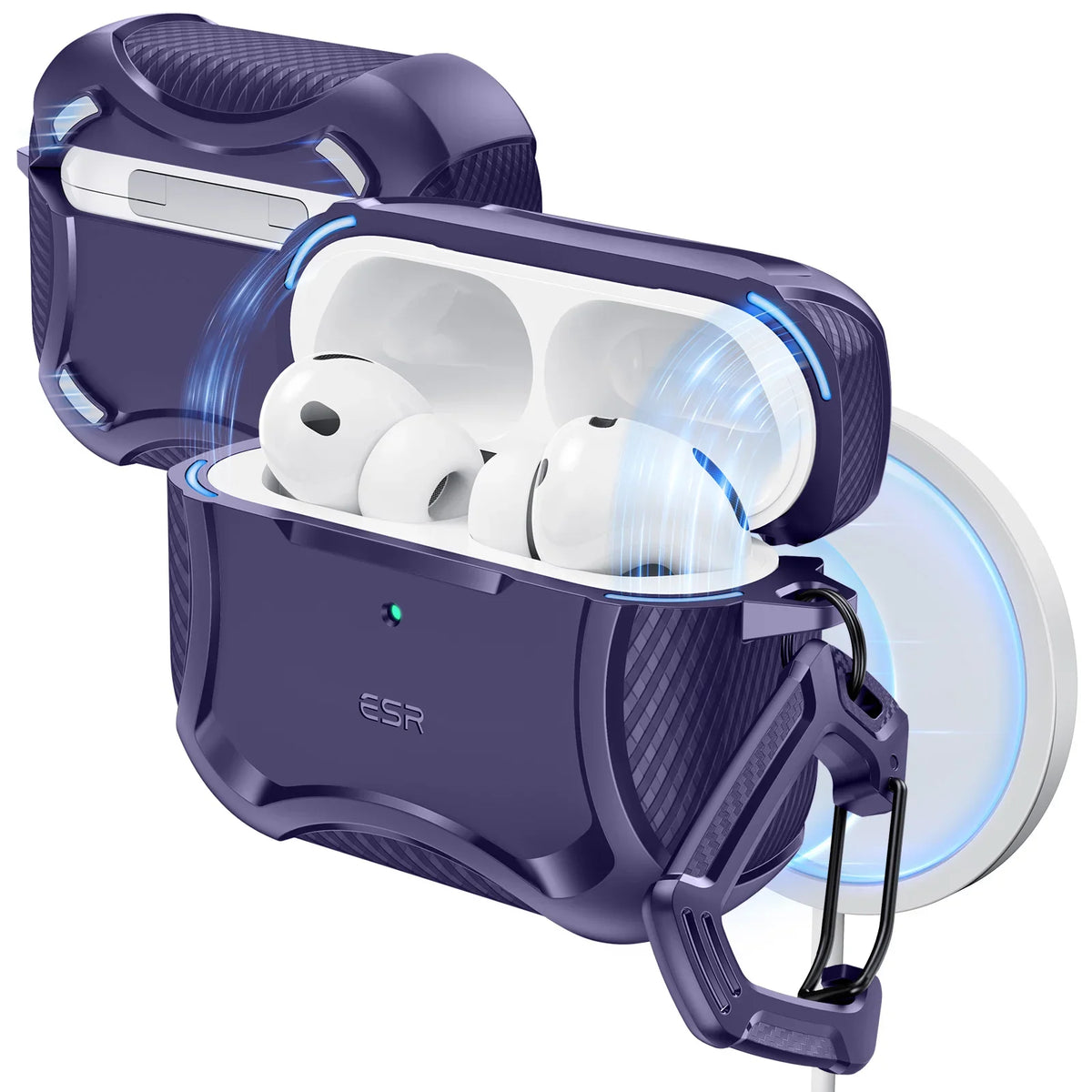 ESR AirPods Pro Case – Heavy-Duty Drop Protection with Carabiner Clip