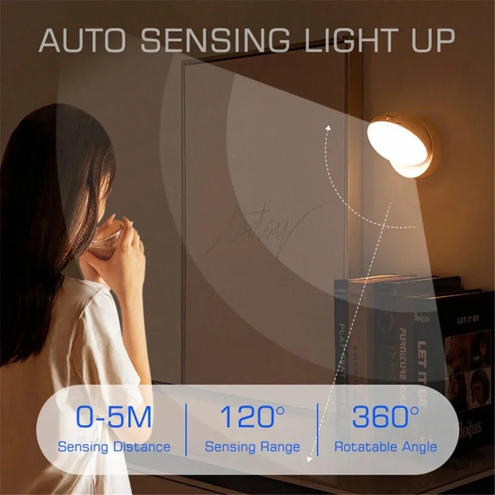 Motion Sensor LED Night Light – USB Rechargeable, 1200mAh