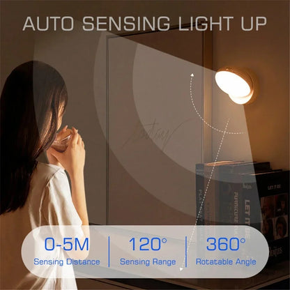 Motion Sensor LED Night Light – USB Rechargeable, 1200mAh