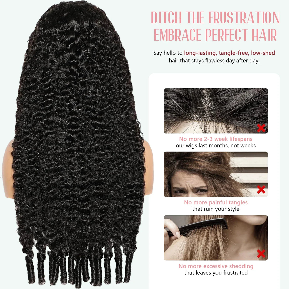 13x4 HD Lace Frontal Wig Human Hair Natural Black 180% 200% Density