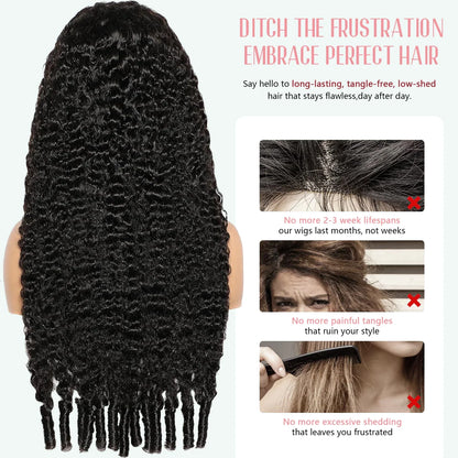 13x4 HD Lace Frontal Wig Human Hair Natural Black 180% 200% Density