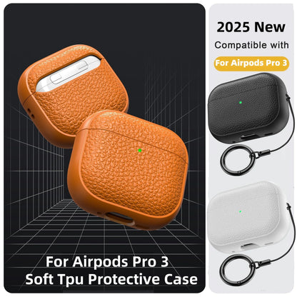 AirPods Case Leather Pattern TPU Cover with Keychain