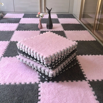 Soft Plush Interlocking Foam Puzzle Floor Mat Tiles