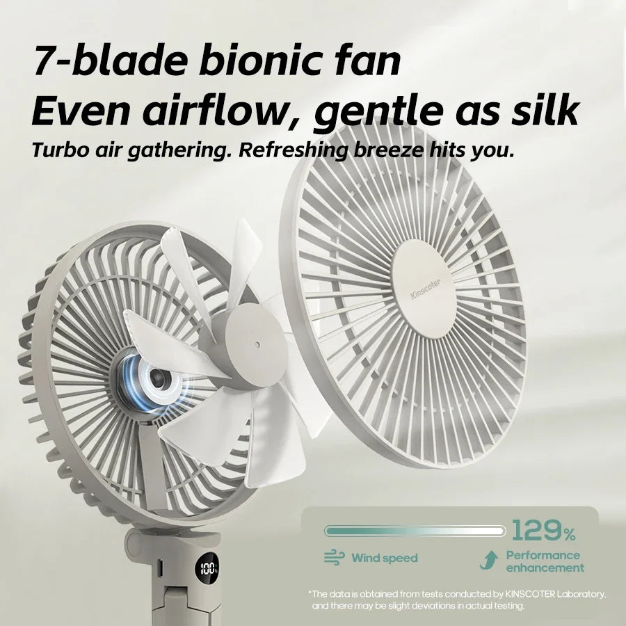 Handheld Folding Fan 3600mAh Rechargeable Desktop & Portable