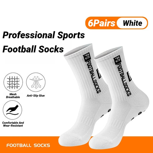 6 Pairs Non-Slip Grip Socks for Men & Women, Sports Socks for Running, Cycling & Hiking