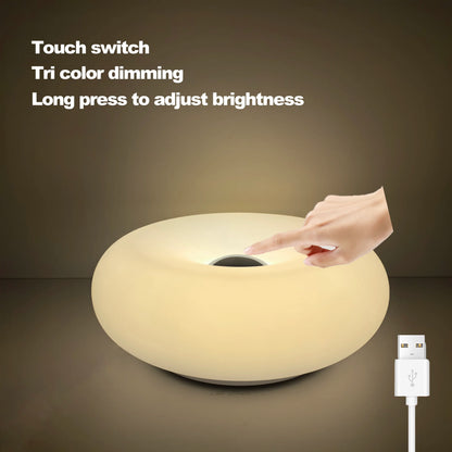 Donut Table Lamp – Touch Dimmable RGB Ambient Light USB