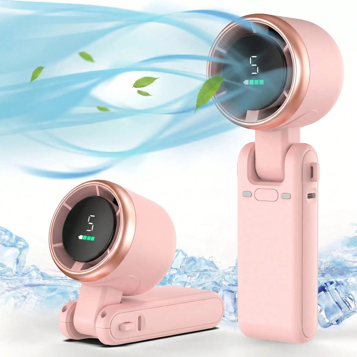 Portable Handheld Turbo Fan – 5000mAh Battery, 5-Speed LED Display
