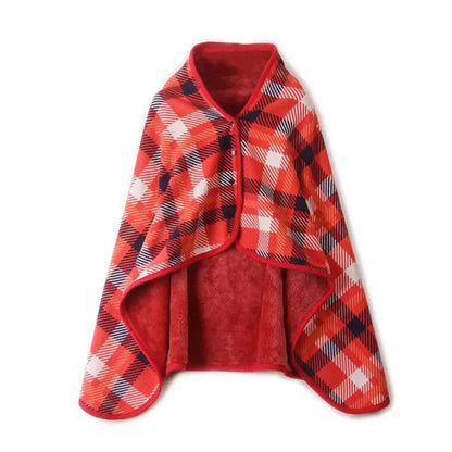Plaid Blanket Scarf Wrap – Women's Double-Layer Winter Shawl