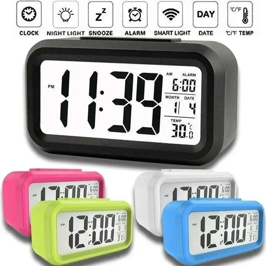 LED Digital Alarm Clock with Backlight, Date & Temperature Display