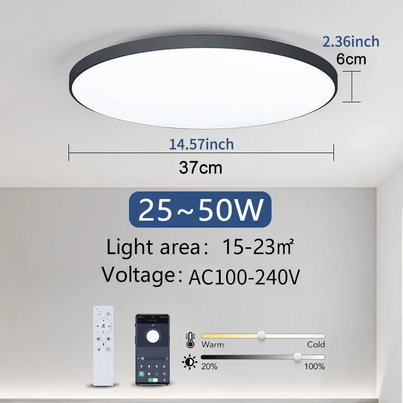 Smart LED Ceiling Light Dimmable | Remote & App Control