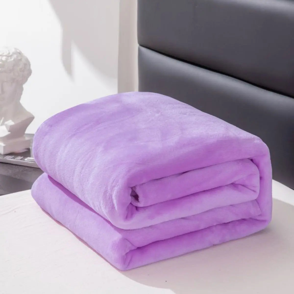 Plush Fleece Blanket – Thick Soft Solid Color, 13 Colors & 6 Sizes
