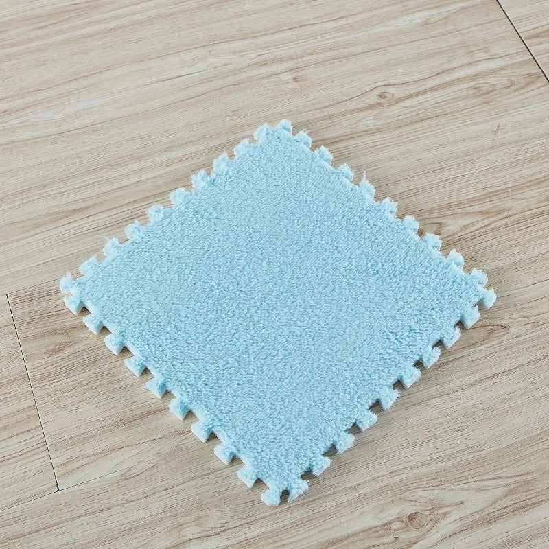 Plush Puzzle Floor Mat – 10pcs Interlocking Foam Tiles 30x30cm