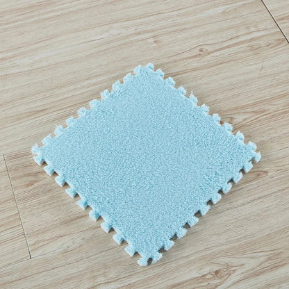 Plush Puzzle Floor Mat – 10pcs Interlocking Foam Tiles 30x30cm