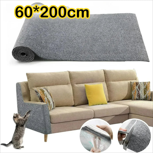 60x200cm Self-Adhesive Cat Scratcher Sofa Protector Cats Pad Board Protection Trimmable Carpet Diy