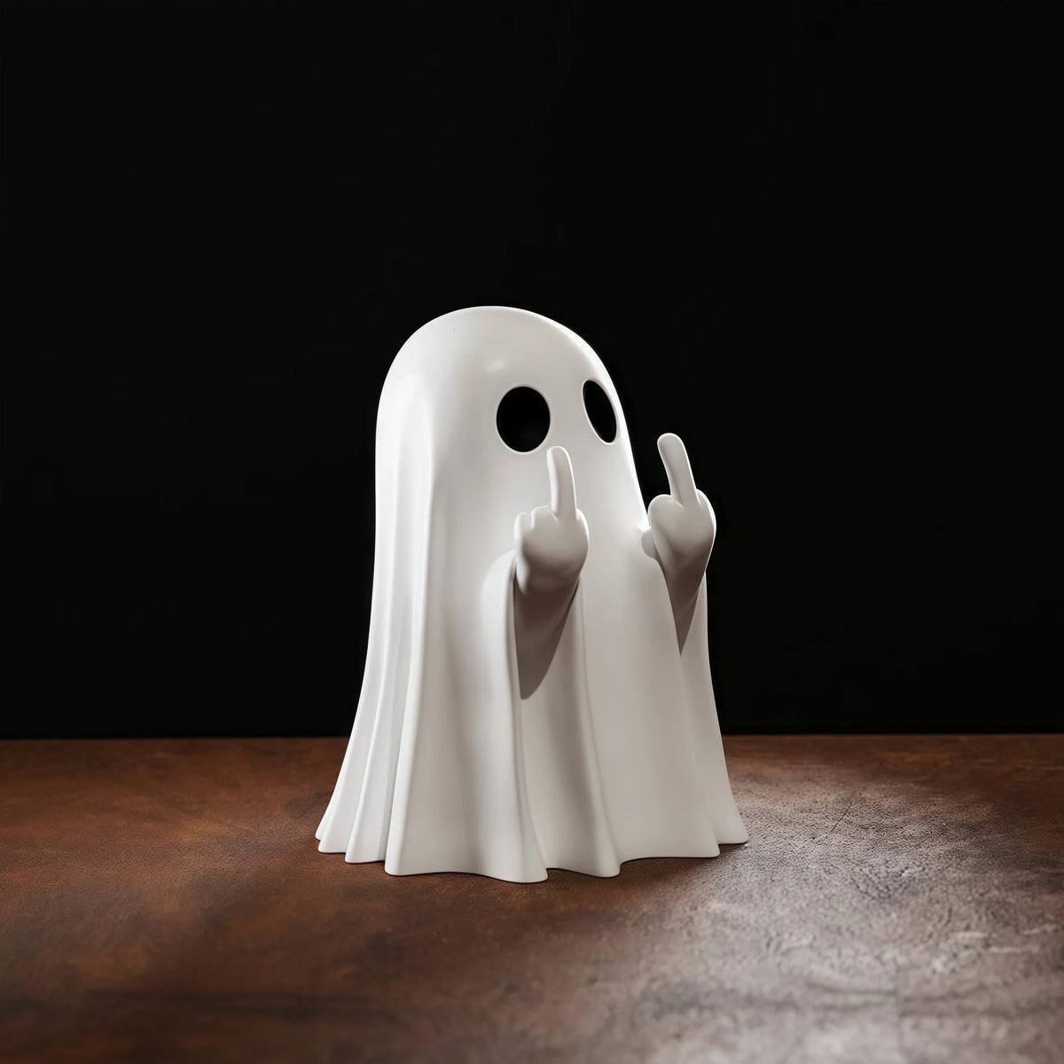 Cute Middle Finger Ghost Halloween Decor Figure
