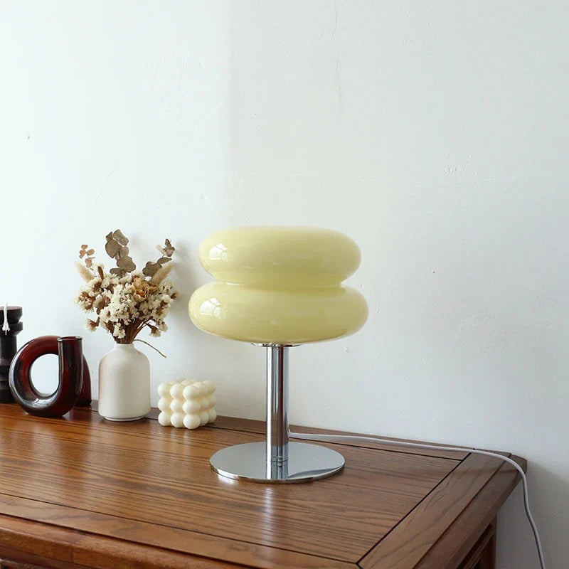 Macaron Glass Table Lamp – Dimmable Bedside Atmosphere Light