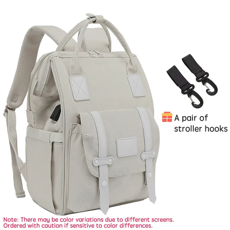 Diaper Bag Backpack with Stroller Hooks – Waterproof Maternity Travel Bag