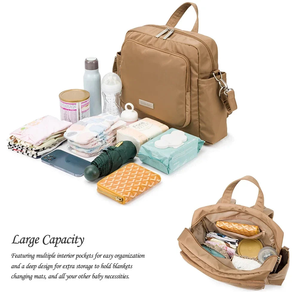 Diaper Bag Backpack – Large Waterproof Quilted Mom Bag