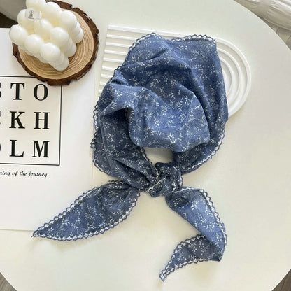 Floral Triangle Bandana Scarf – Women's Hair Head Wrap & Neck Tie