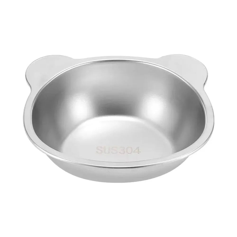 304 Stainless Steel Raised Cat Bowl 15 Elevated Design Tilted Neck Guard Healthy Feeding