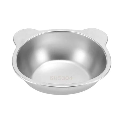 304 Stainless Steel Raised Cat Bowl 15 Elevated Design Tilted Neck Guard Healthy Feeding