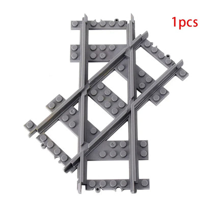 City Train Track Building Block Parts – Straight, Curved & Switch Rails