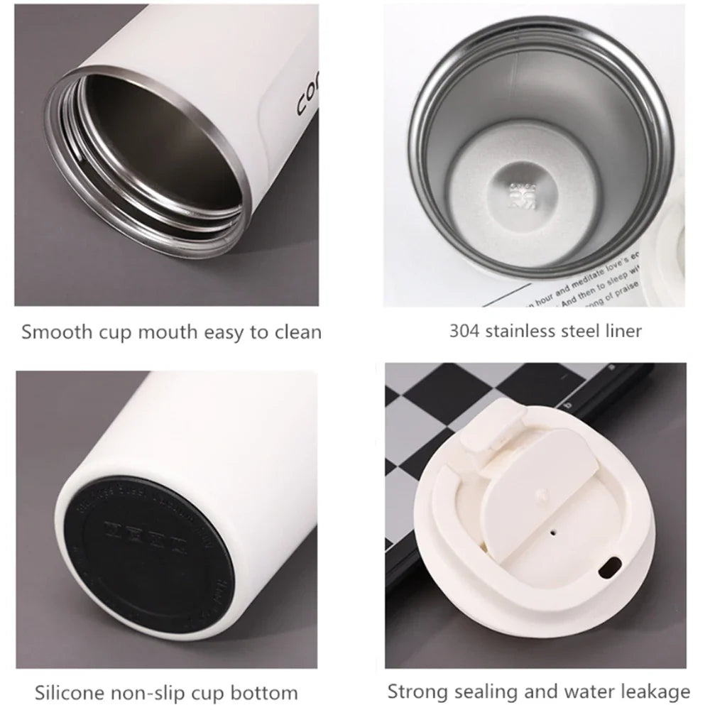 Thermo Cafe Double Stainless Steel Coffee Mug Tea Water 380