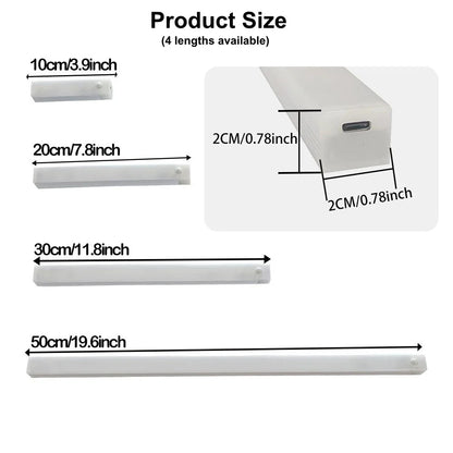 Motion Sensor LED Strip Light – USB Rechargeable Cabinet Bar Lamp