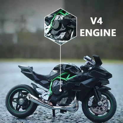 1:18 Ninja H2R Diecast Motorcycle Model with Working Suspension